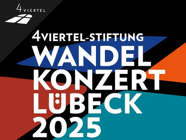 Plakat für Wandelkonzert der 4-Viertel-Stiftung am 18. Mai um 15 Uhr in den Lübecker Innenstadtkirchen